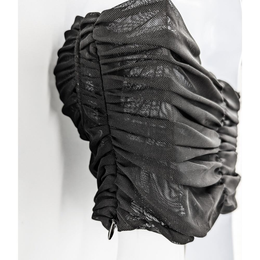 Black Strapless Bustier Corset Tulle Crop Top Nocturne - Picture 6 of 12